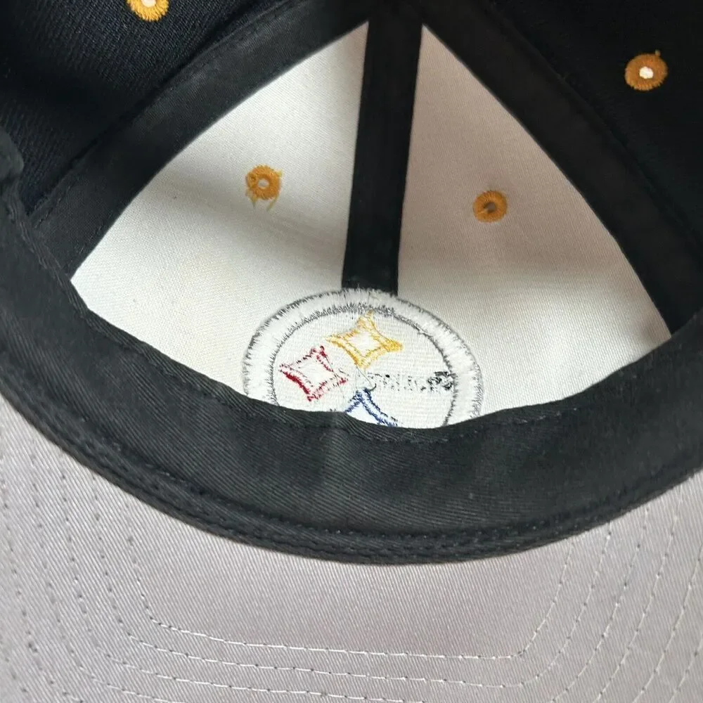 Vintage Logo Athletic Pittsburgh Steelers Hat Snapback NFL Black Wool Blend‎ Cap